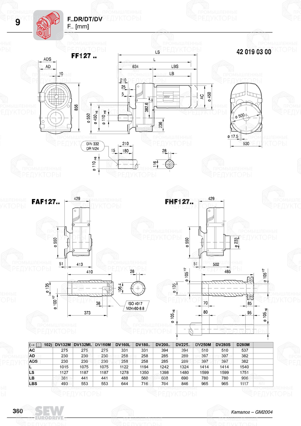 Мотор-редуктор Sew-Eurodrive F 127 Sew-eurodrive F 127